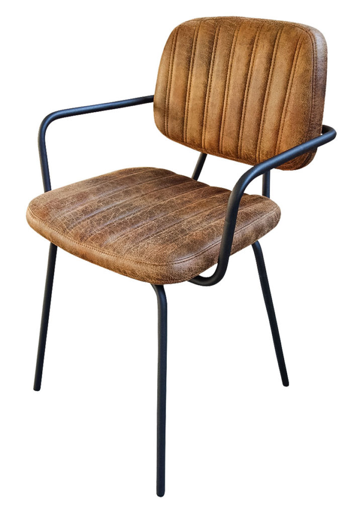 Armstuhl Norie Kingston Gestreift 26 Braun - Barhocker & Stühle